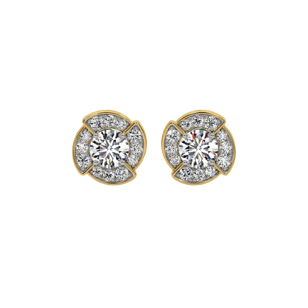 1 ct breeze halo earrings
