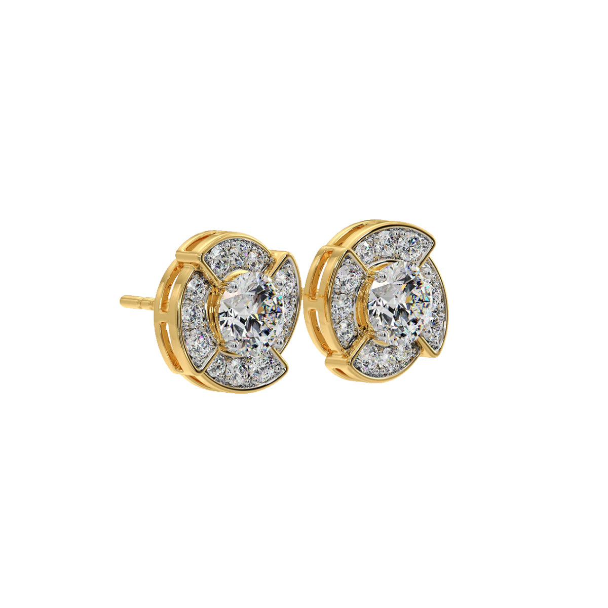 1 ct breeze halo earrings