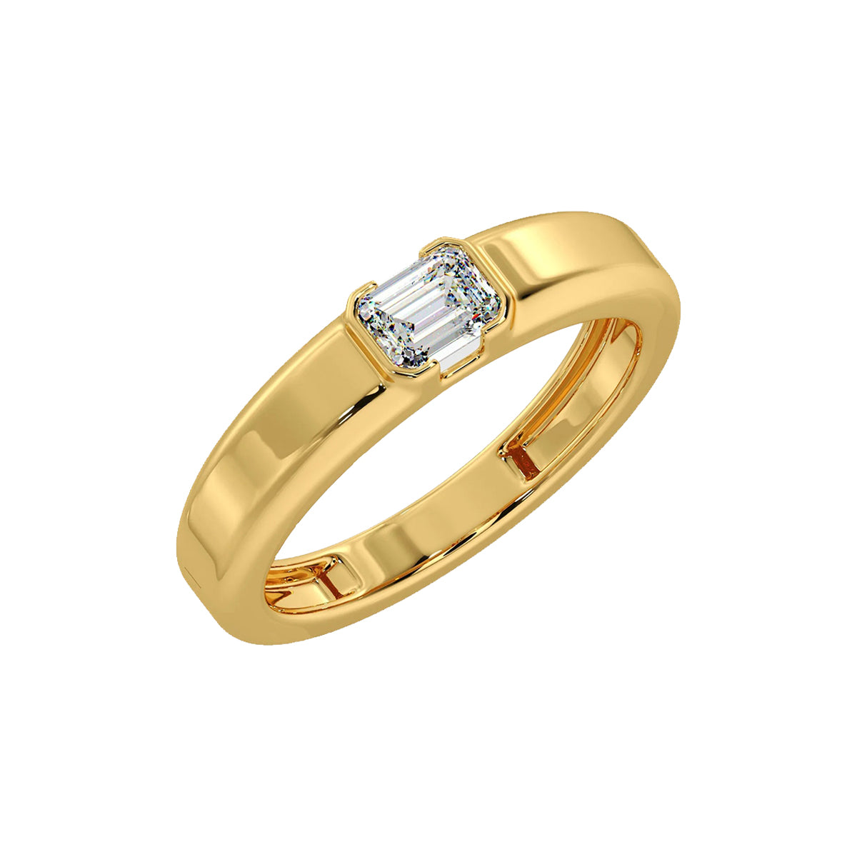 east west emerald ring