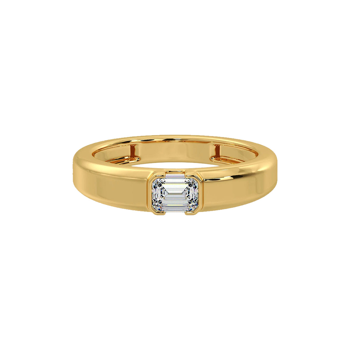 east west emerald ring