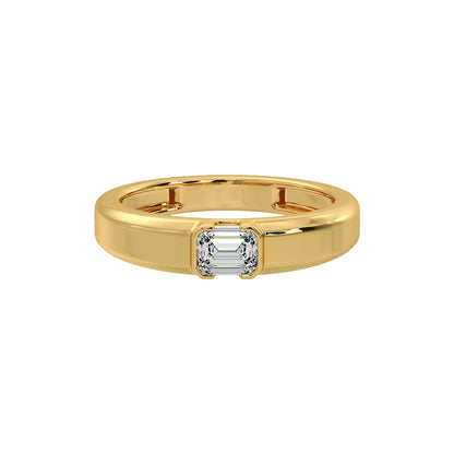 East West Emerald Ring