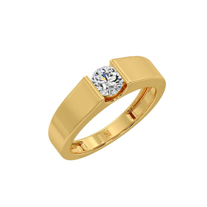 Bar Set Solitaire Ring