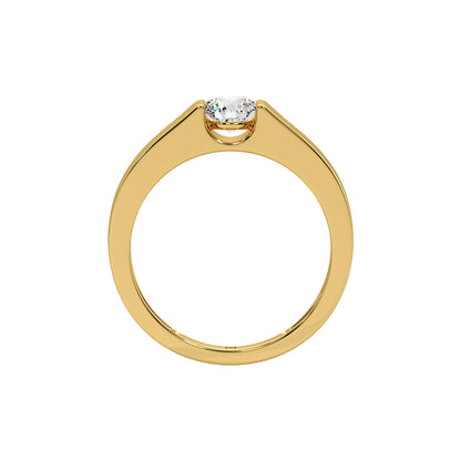 Bar Set Solitaire Ring