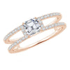 Rose Gold Double Band Engagement Ring