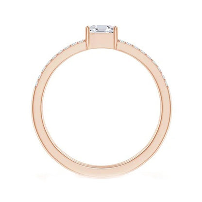 Rose Gold Double Band Engagement Ring