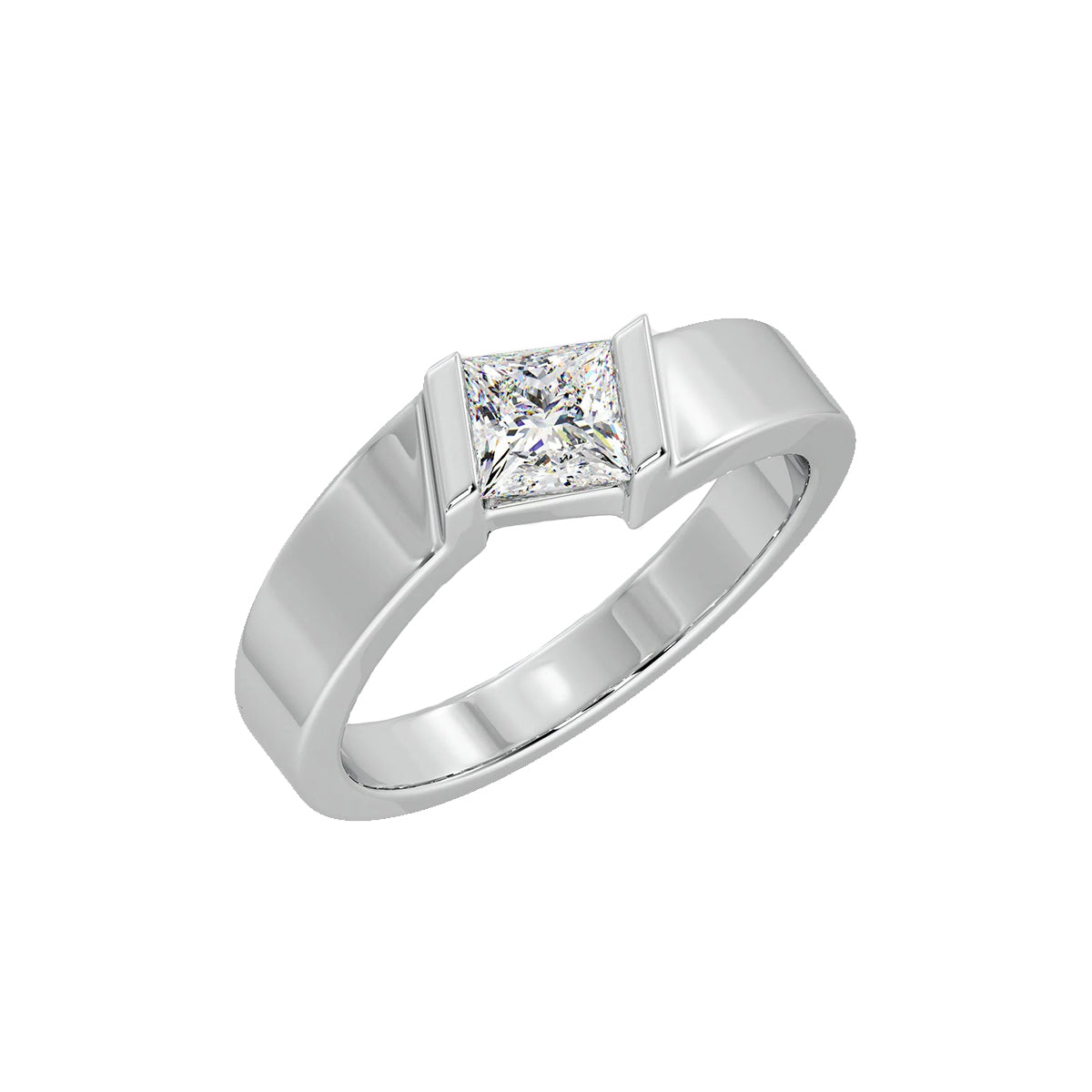 angular princess cut ring