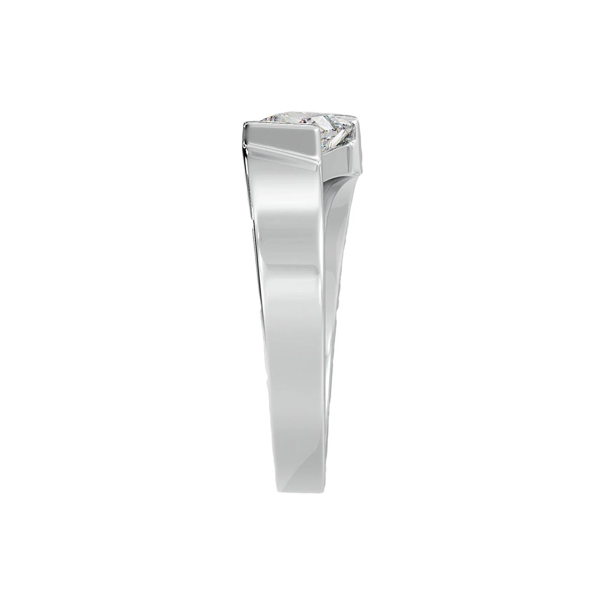 angular princess cut ring