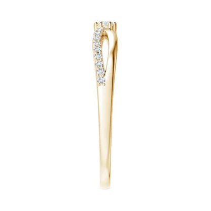 Delicate Diamond Accent Crossover Ring
