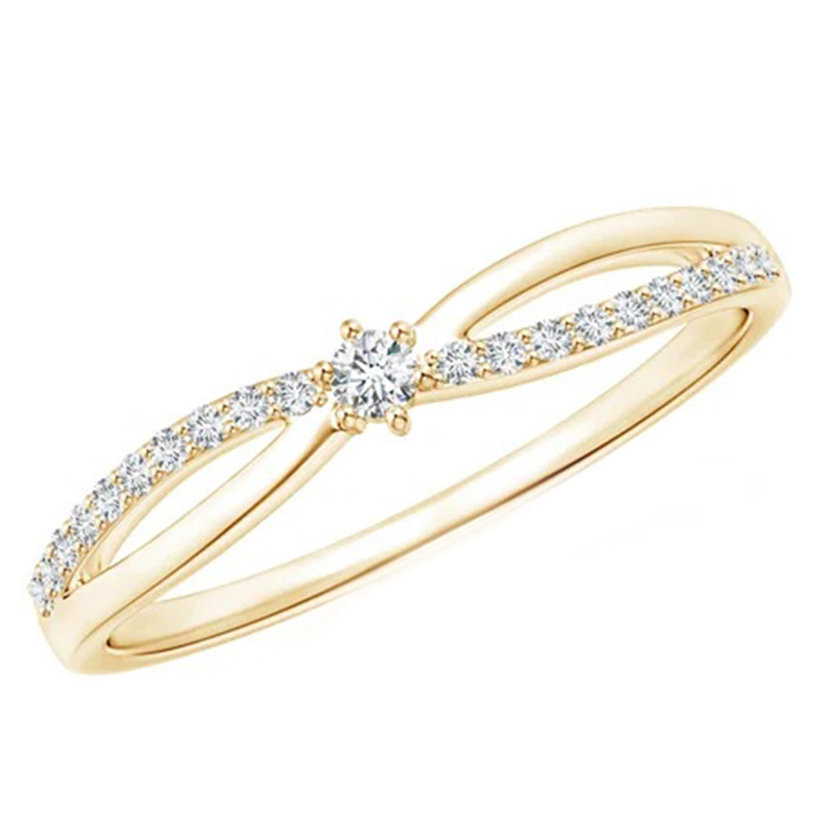 delicate diamond accent crossover ring
