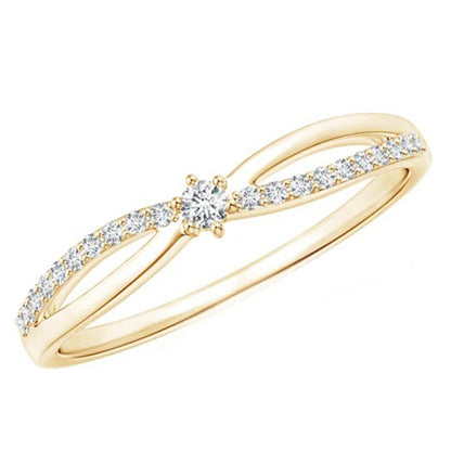 Delicate Diamond Accent Crossover Ring