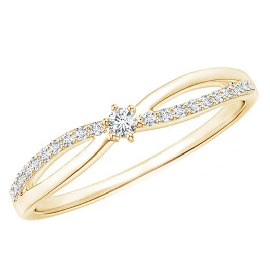 Delicate Diamond Accent Crossover Ring