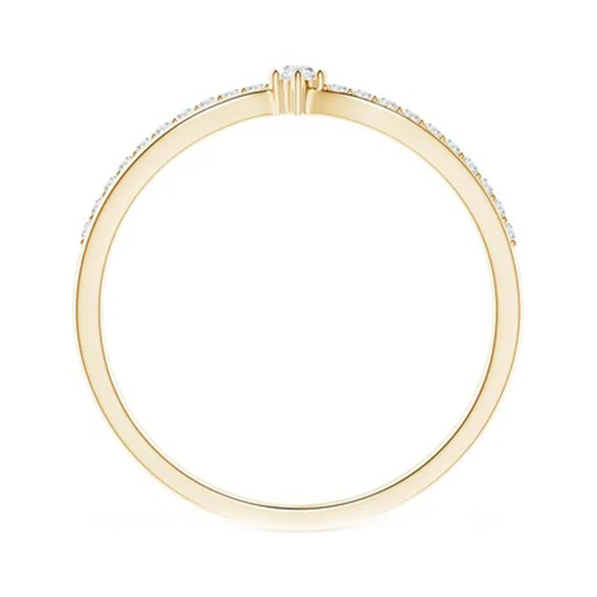 delicate diamond accent crossover ring