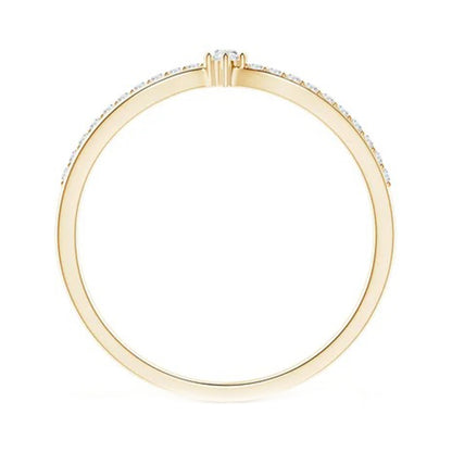 Delicate Diamond Accent Crossover Ring