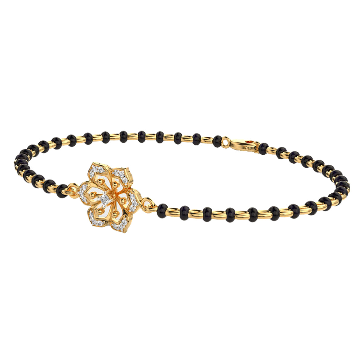 floral elegance diamond mangalsutra bracelet