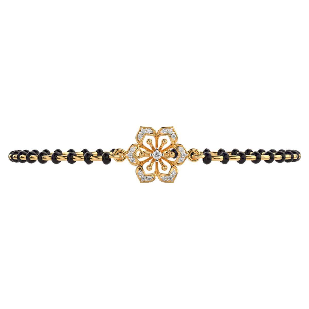 floral elegance diamond mangalsutra bracelet