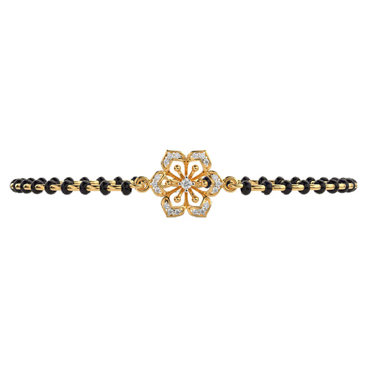Floral Elegance Diamond Mangalsutra Bracelet