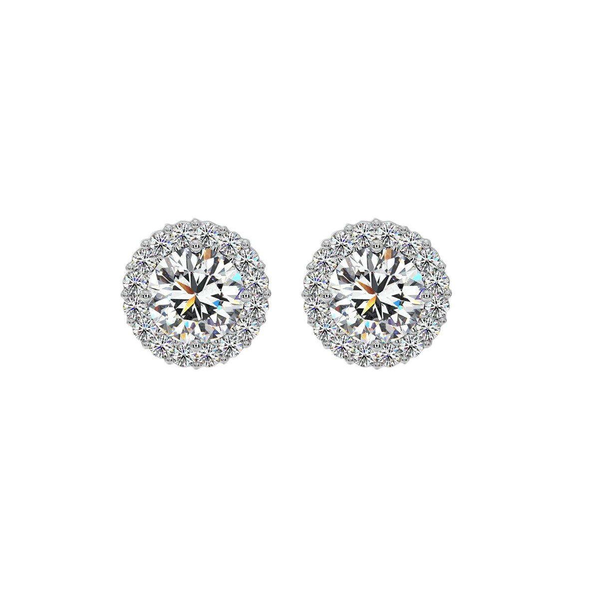 1 ct solitaire halo studs