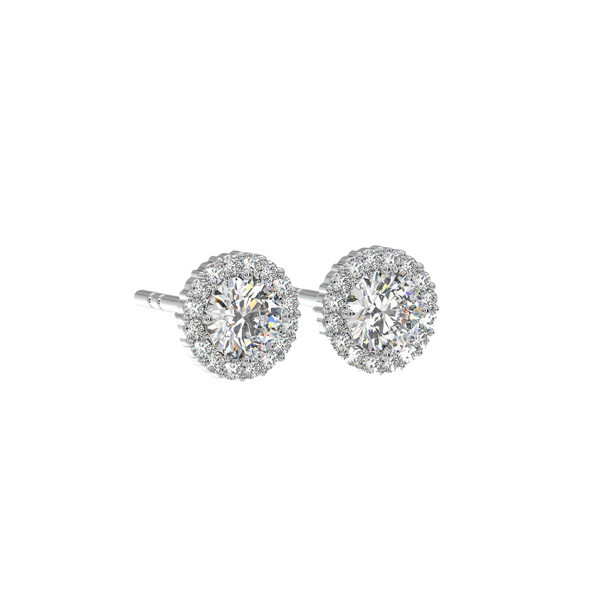 1 ct solitaire halo studs