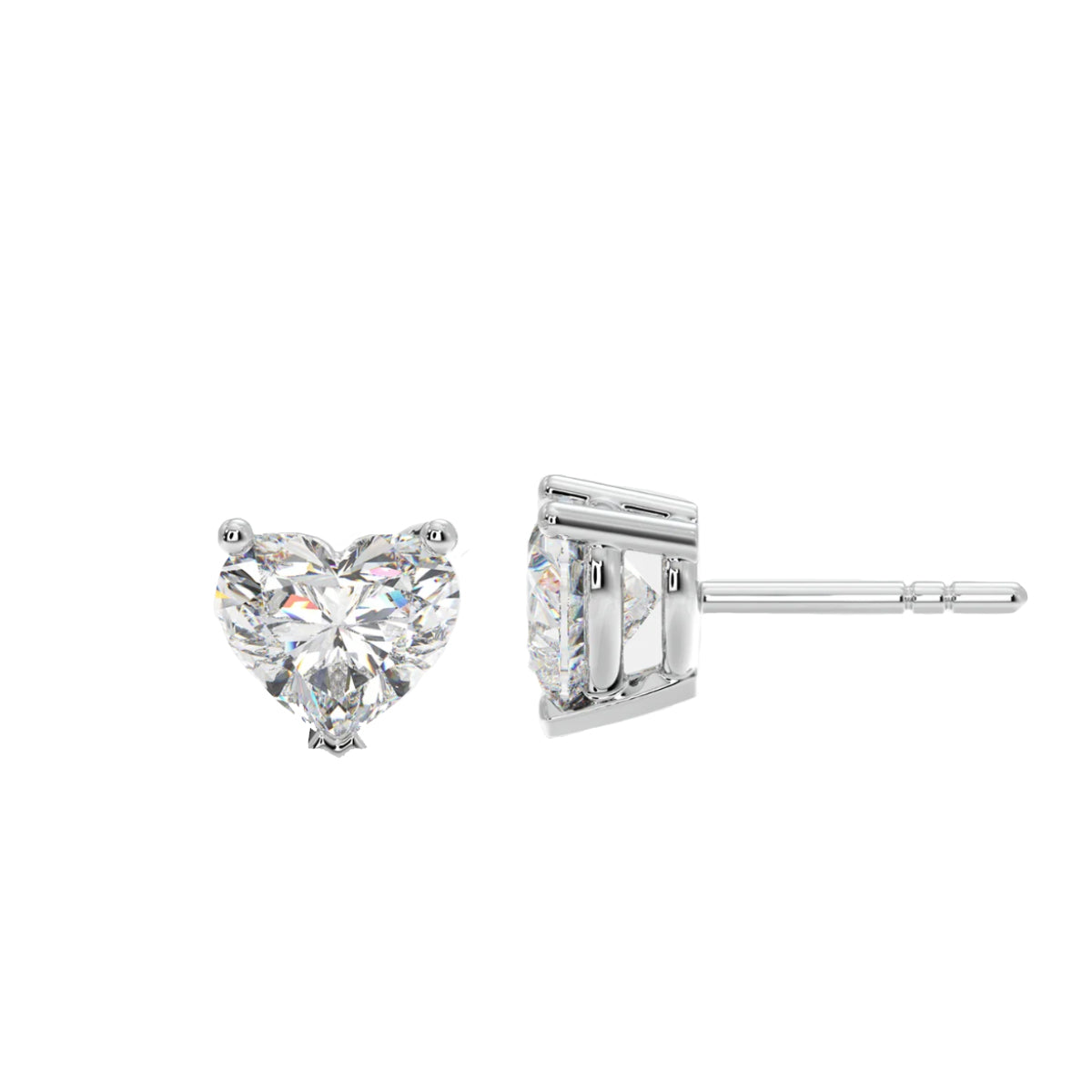 1.50 ct classic heart studs