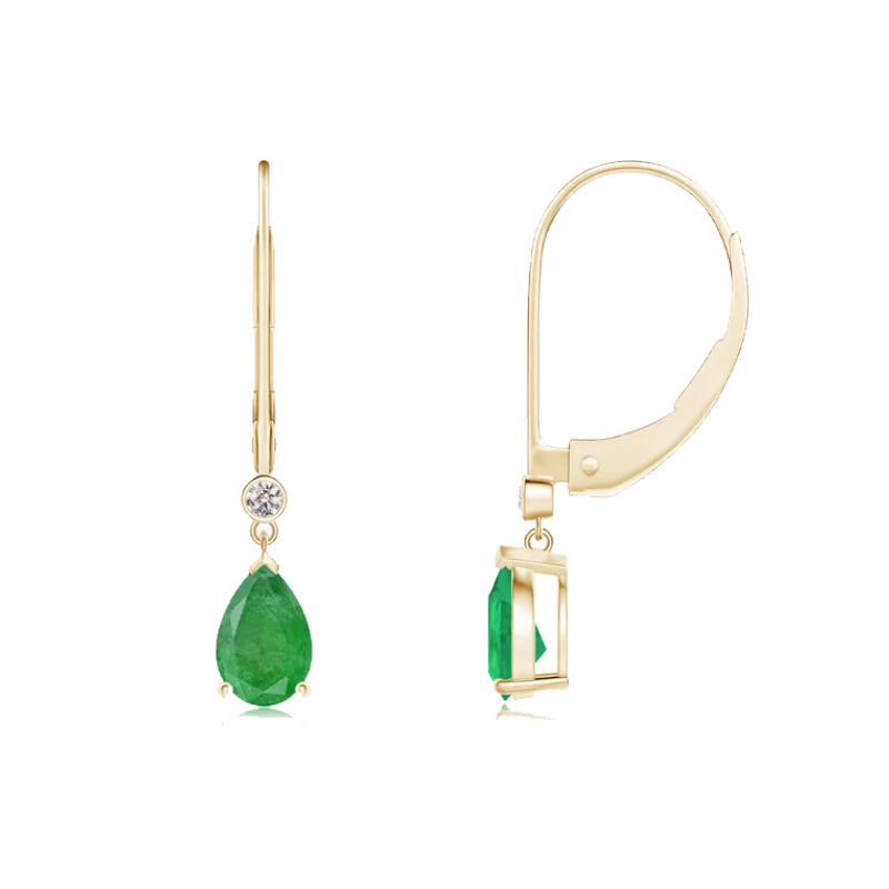 green emerald drops earings