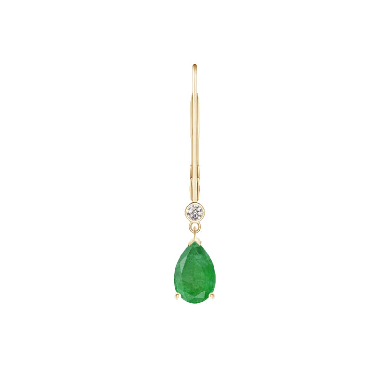 green emerald drops earings