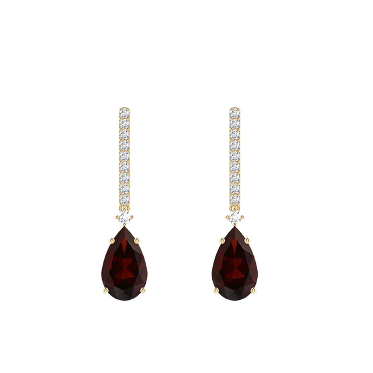 ruby drop earings