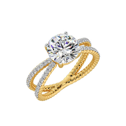 2 Ct Crossover Solitaire Ring