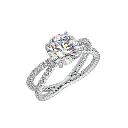 2 Ct Crossover Solitaire Ring