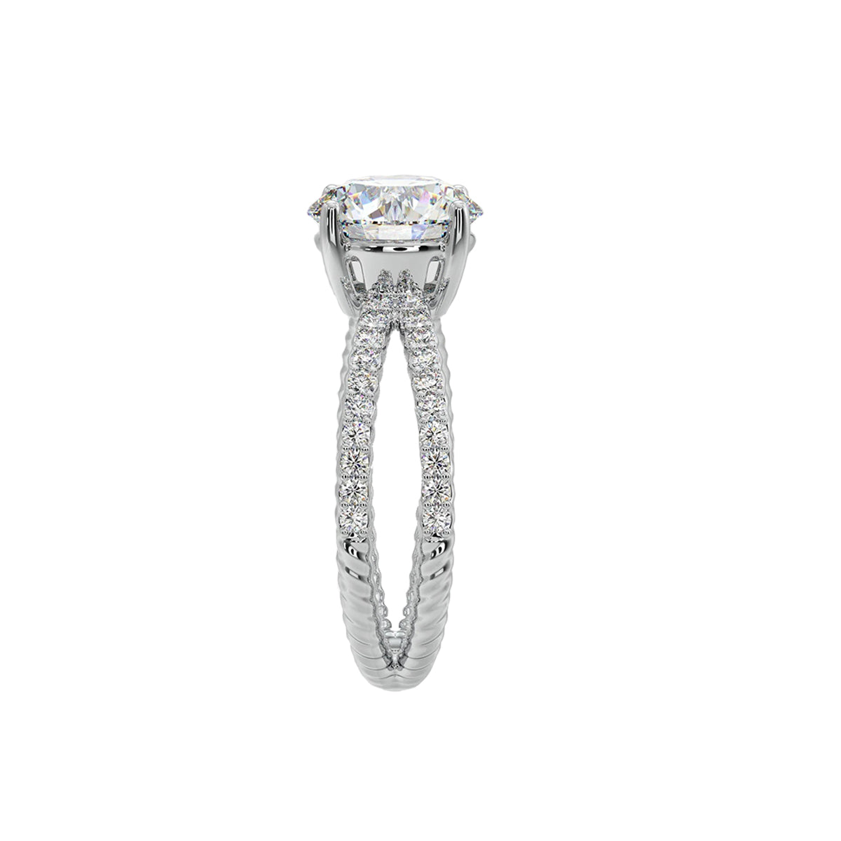 2 ct crossover solitaire ring