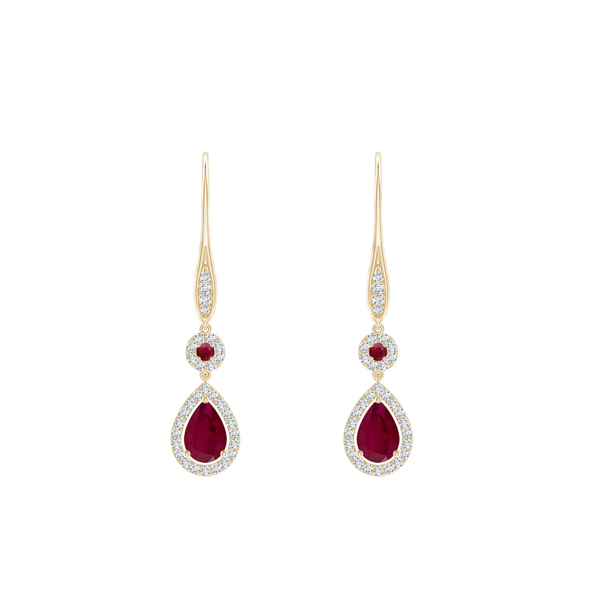 ruby heart earings