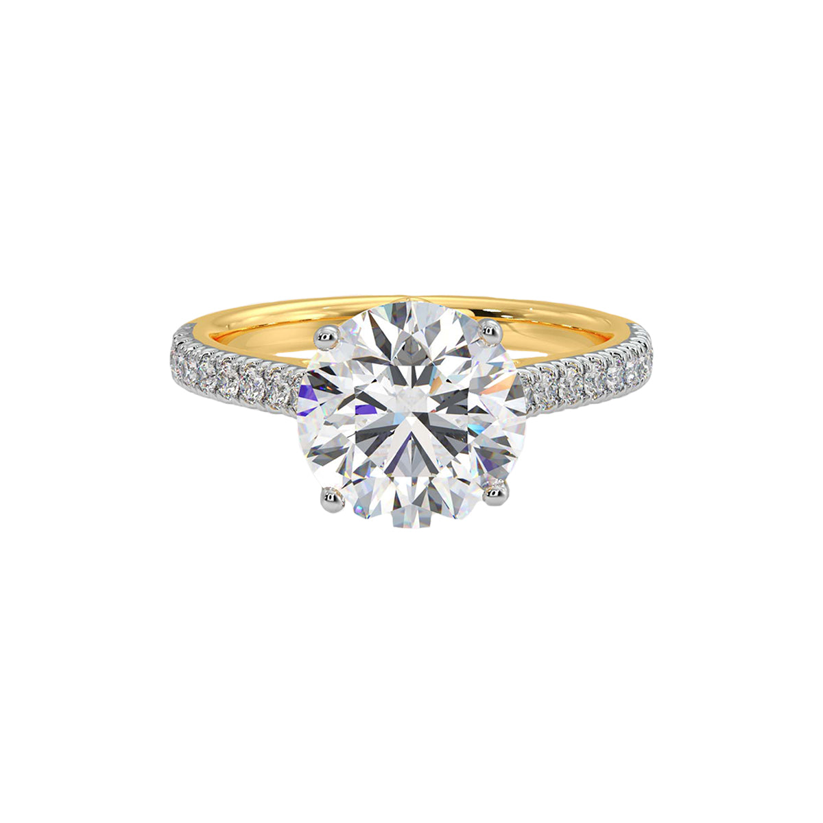 2 ct lotus solitaire ring
