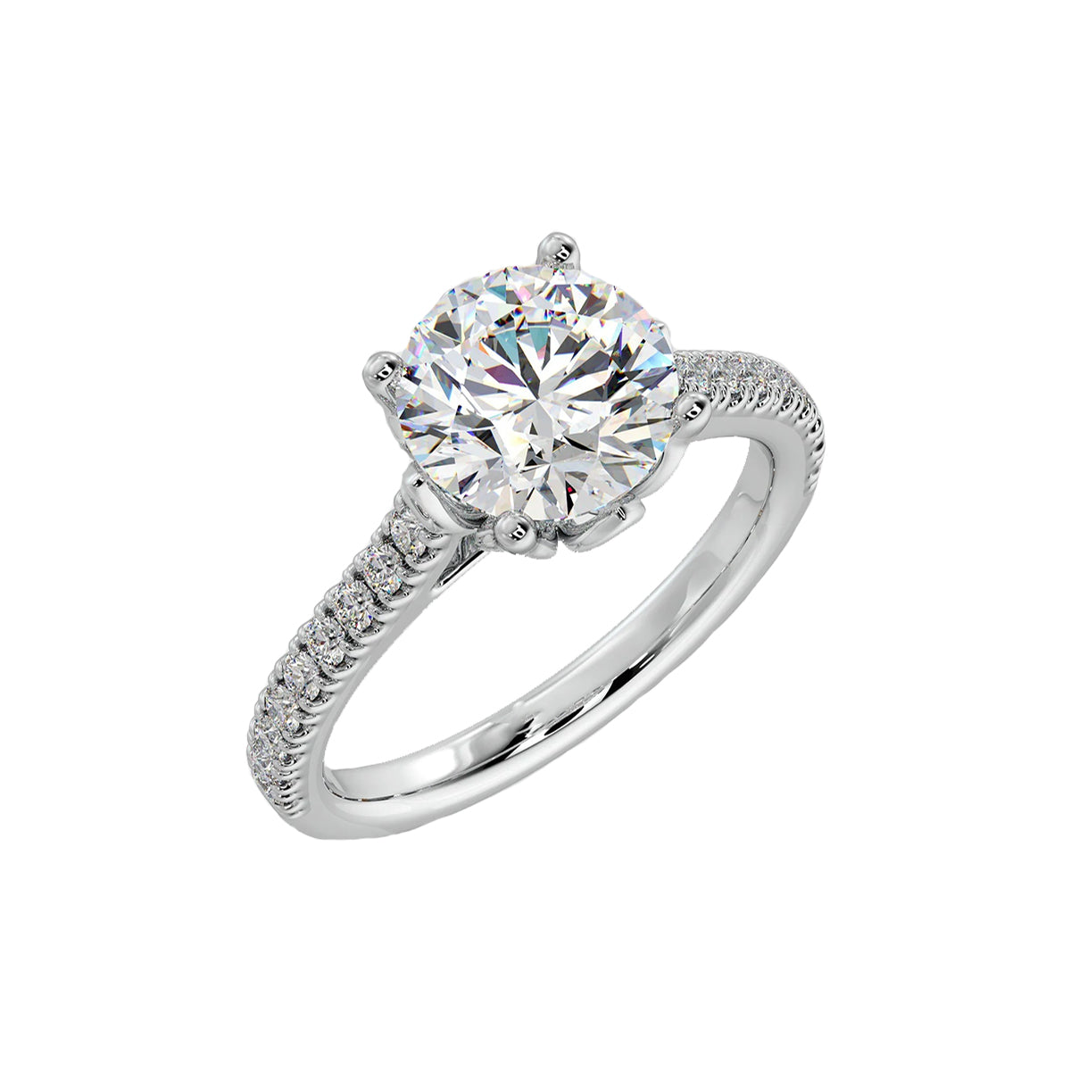2 ct lotus solitaire ring