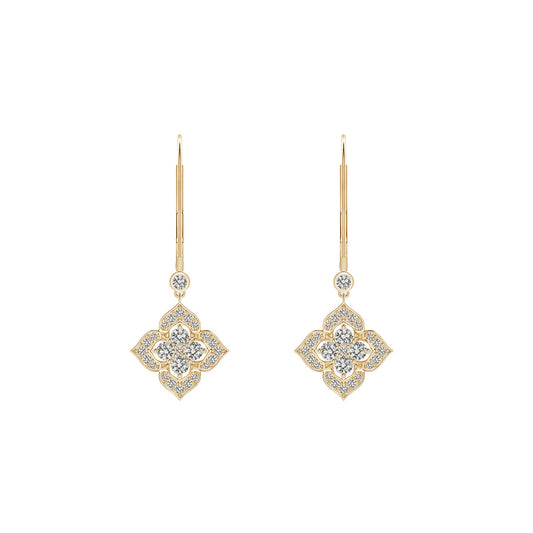 Floral Elegance Diamond Drop Earrings