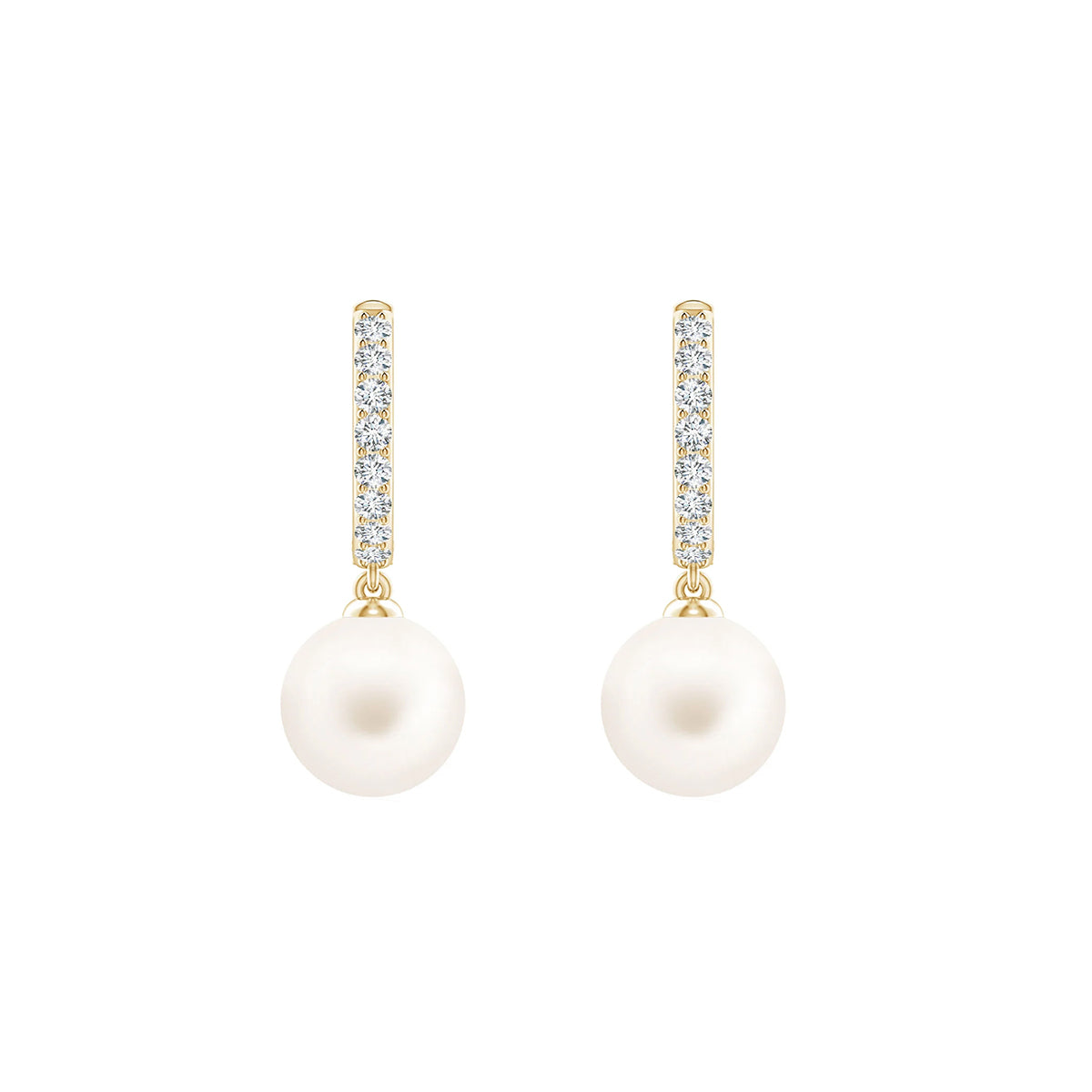 timeless pearl diamond drop earrings