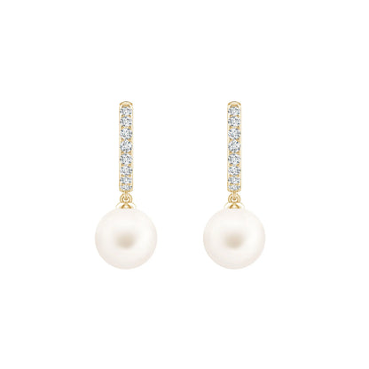 Timeless Pearl Diamond Drop Earrings