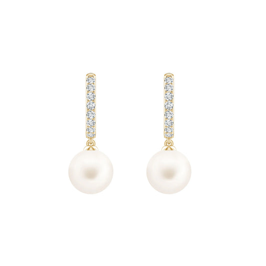Timeless Pearl Diamond Drop Earrings