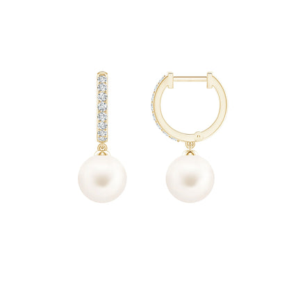 Timeless Pearl Diamond Drop Earrings