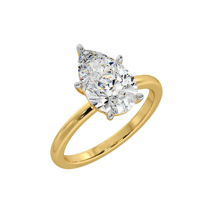 2 ct Hidden Halo Pear Ring