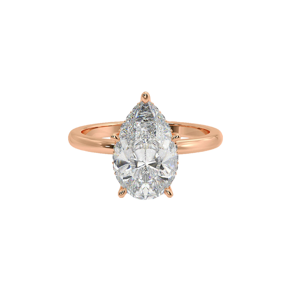 2 ct hidden halo pear ring