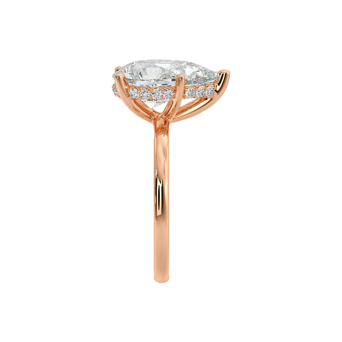 2 ct hidden halo pear ring