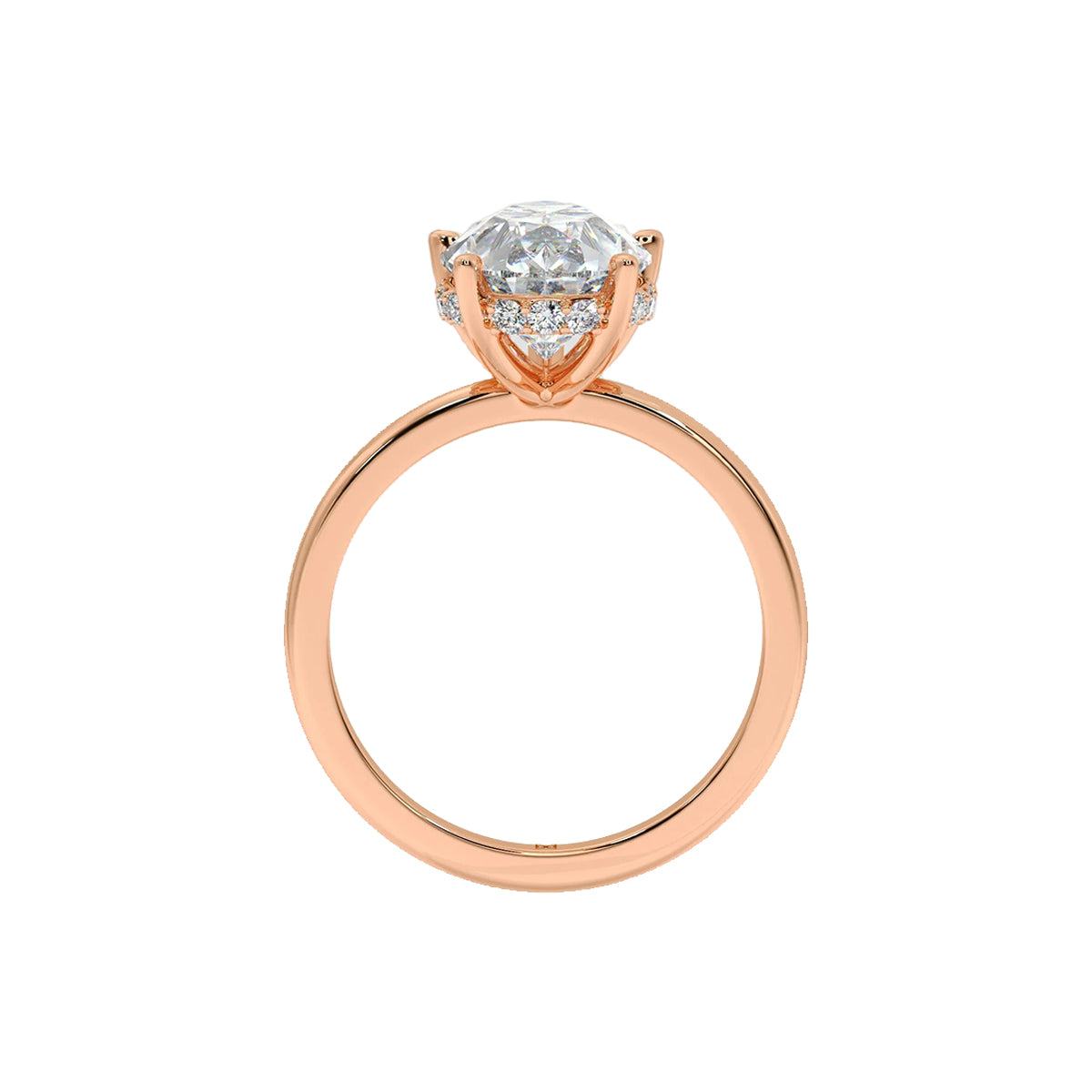 2 ct hidden halo pear ring