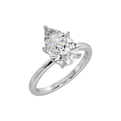 2 ct Hidden Halo Pear Ring