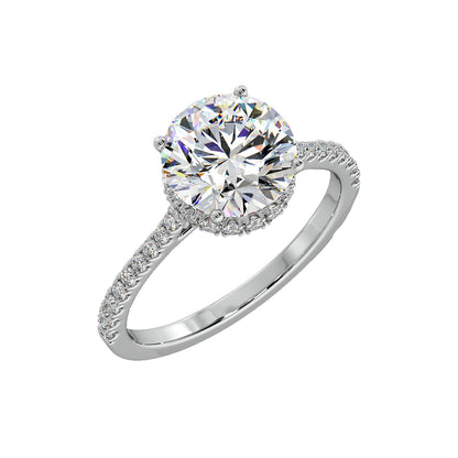 2 ct Invisible Halo Solitaire Ring