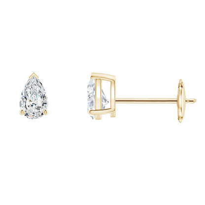 2 Ct Lustrous Pear Diamond Studs