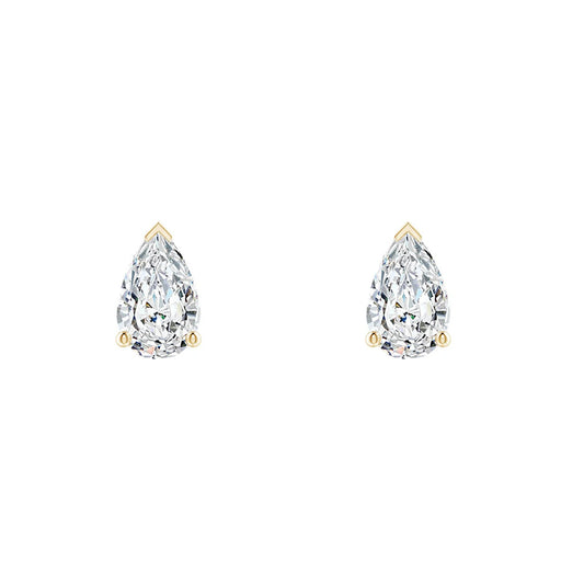 2 Ct Lustrous Pear Diamond Studs