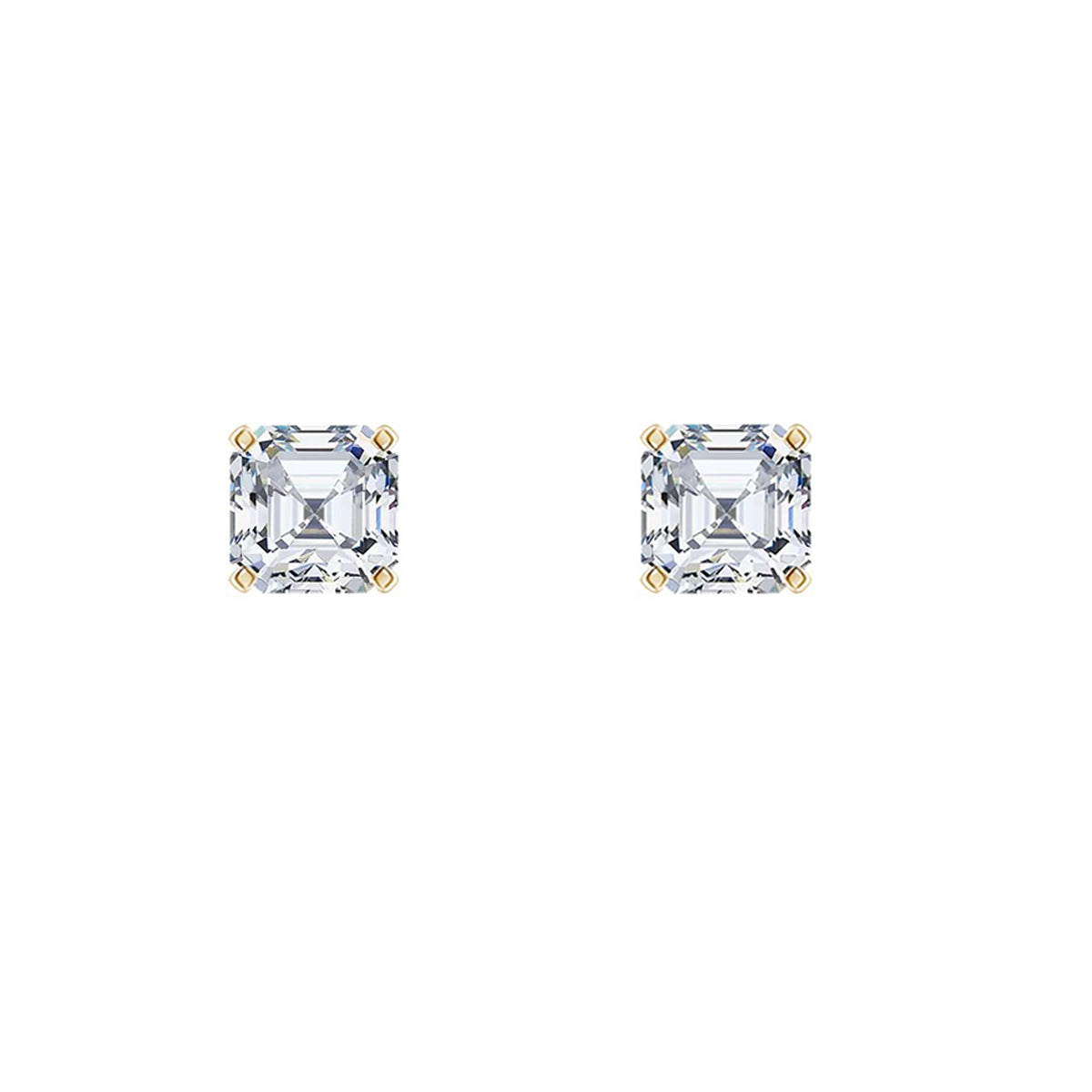 1 ct radiant asscher diamond studs