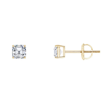 1 Ct Radiant Asscher Diamond Studs