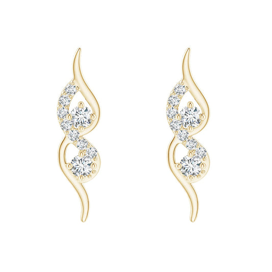 Golden Swirl Diamond Earrings