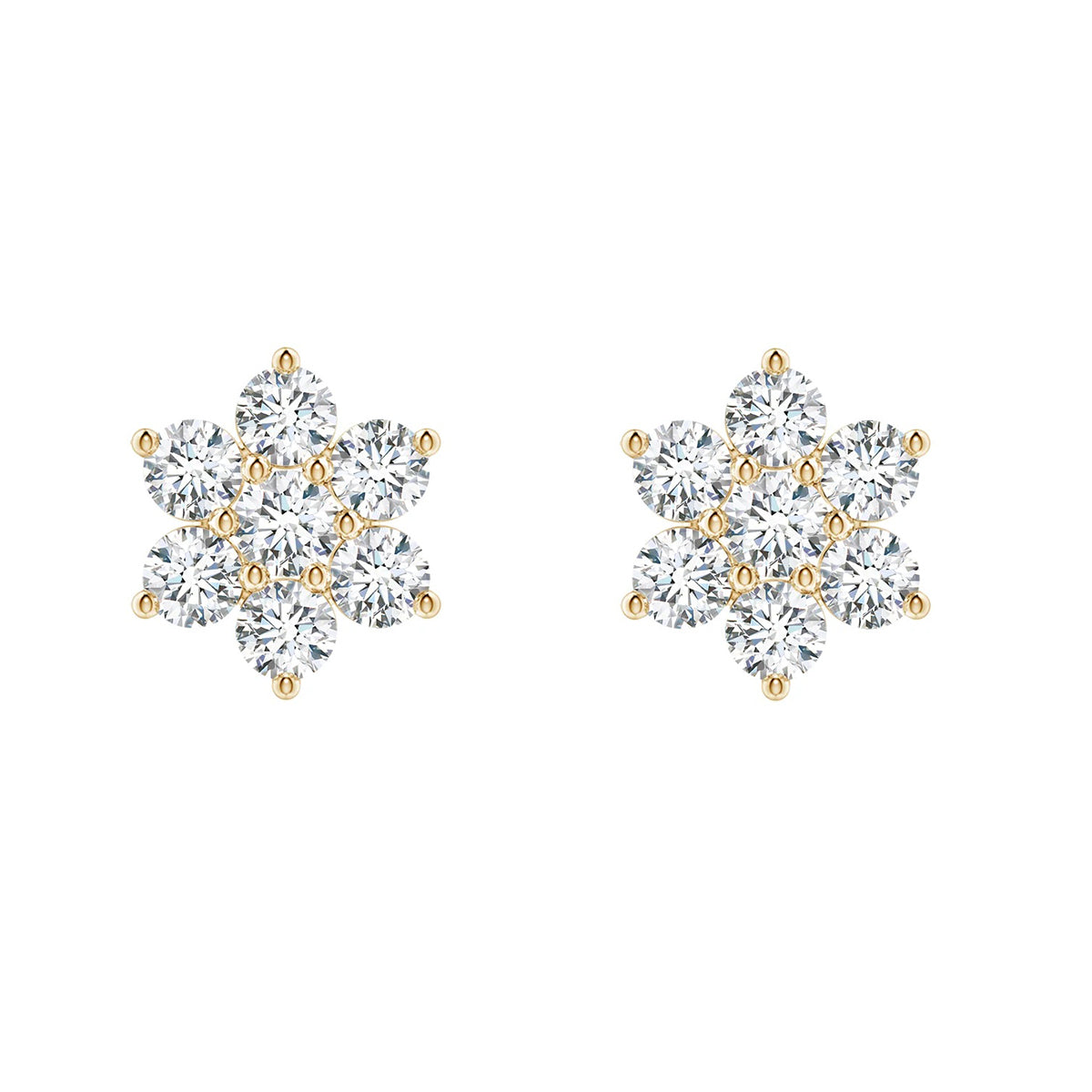 diamond blossom stud earrings