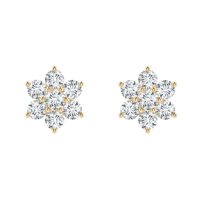 Diamond Blossom Stud Earrings